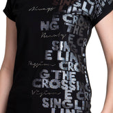 Magyar Sleeves Typography Print Cotton T-shirt / Tee For Women.